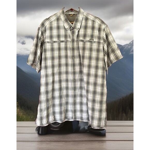 Eddie Bauer TraveX Shirt Plaid Button Up Short Sleeve Outdoors Lot Of 2 Mens XLT - Picture 1 of 14